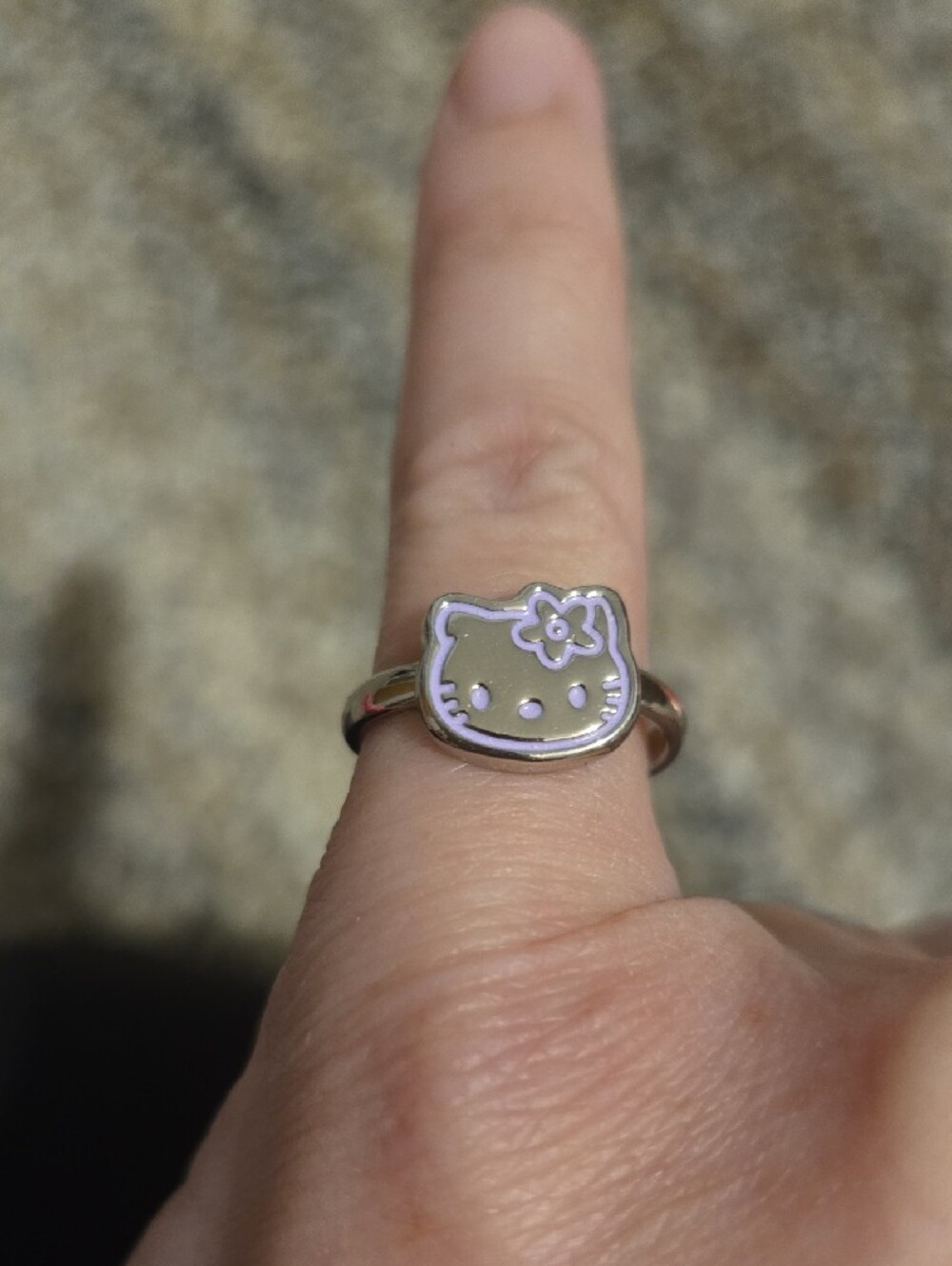 Hello Kitty Purple and Silver Adjustable Ring - Picture 5 of 5